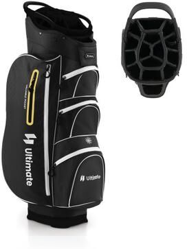 Costway 9.5 Inch Lightweight Golf Cart Bag with 15 Way Top Dividers-Black