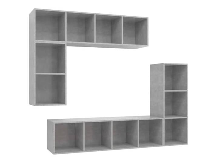 Roanoer 4-TLG TV-Schrank-Set Hängend Betongrau Lowboard Wandboard Platzsparendes 4-teiliges TV-Möbel-Set für Wohnzimmer und Schlafzimmer in moderner Beton-Optik mit flexiblem Stauraum.