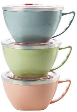 Uplifted Finds Stainless Steel Bowl With Handle Anti Scalding Instant Noodle Bowl pink