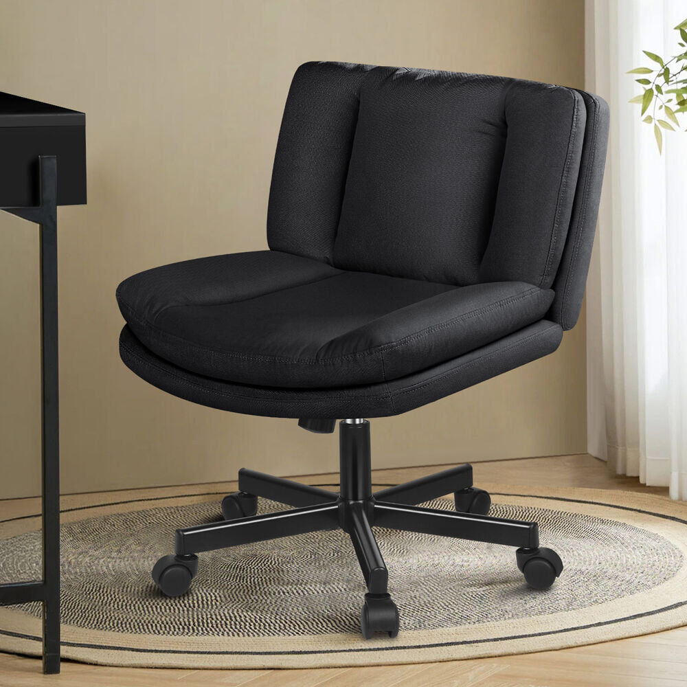 Rebrilliant Criss Cross Chair Linen/Black 85cm H X 64cm W X 54cm D