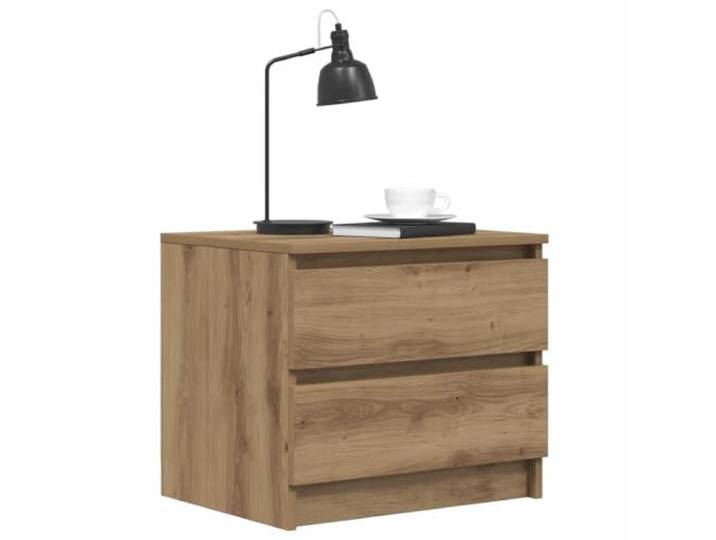 KTHLBRH Nachttisch Eiche Handwerk 50 x 40 x 43,5 cm Spanplatte 2 Schubladen Feuchtigkeitsbeständig, leicht zu reinigen, multifunktionales Design für Wohnzimmer oder Arbeitszimmer