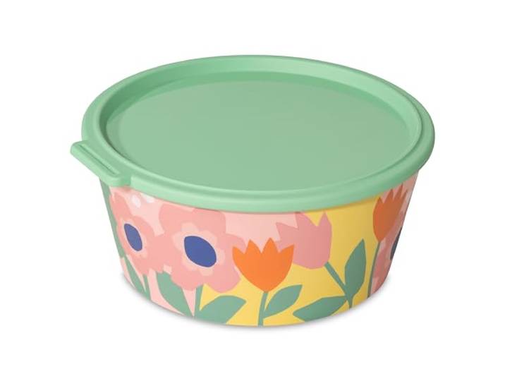 Koziol NORA BOX 2,2l Frischhaltedose mit Deckel bruchfest auslaufsicher biozirkulärer Kunststoff spülmaschinen- & gefriergeeignet melaminfrei Küche Camping Picknick (sweet pink/mid green)