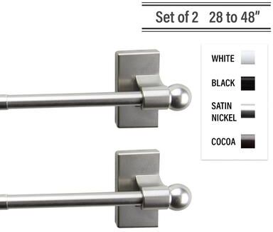 InStyleDesign Magnetic Curtain Rod 28-48 inch ( Set of 2 )
