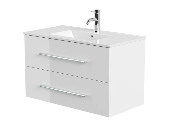 Meuble vasque Homeline 91cm Blanc/Blanc brillant