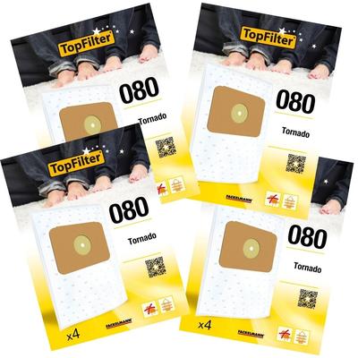 Top Filter 4er-Pack 64080 Tornado TopFilter Premium Staubsaugerbeutel