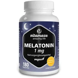 MELATONIN 1 mg hochdosiert vegan Tabletten 45 g