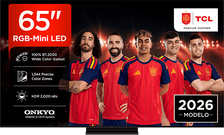 TV RGB Mini LED 65" - TCL 65RM7L, 4K, TSR AiPQ, Smart TV,HDR de hasta 2000 nits, Dolby Vision y Atmos, Panel HVA Pro, Negro
