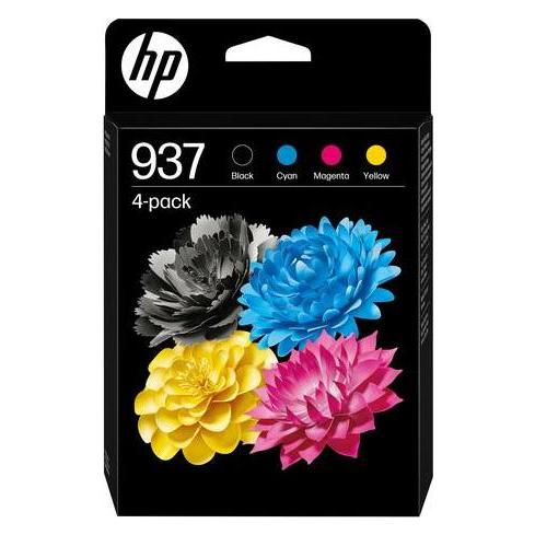 HP Hewlett-Packard 937 CMYK Original Ink Cart 4-Pack, 937 (6C400NE#30B)