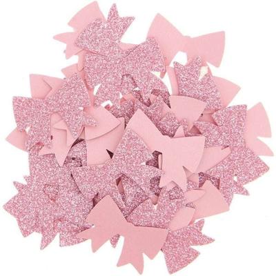 Streudekoration Schleifen, Pink Glitzer,