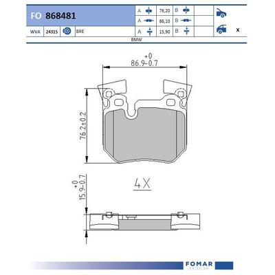 FOMAR FRICTION fo868481 für BMW