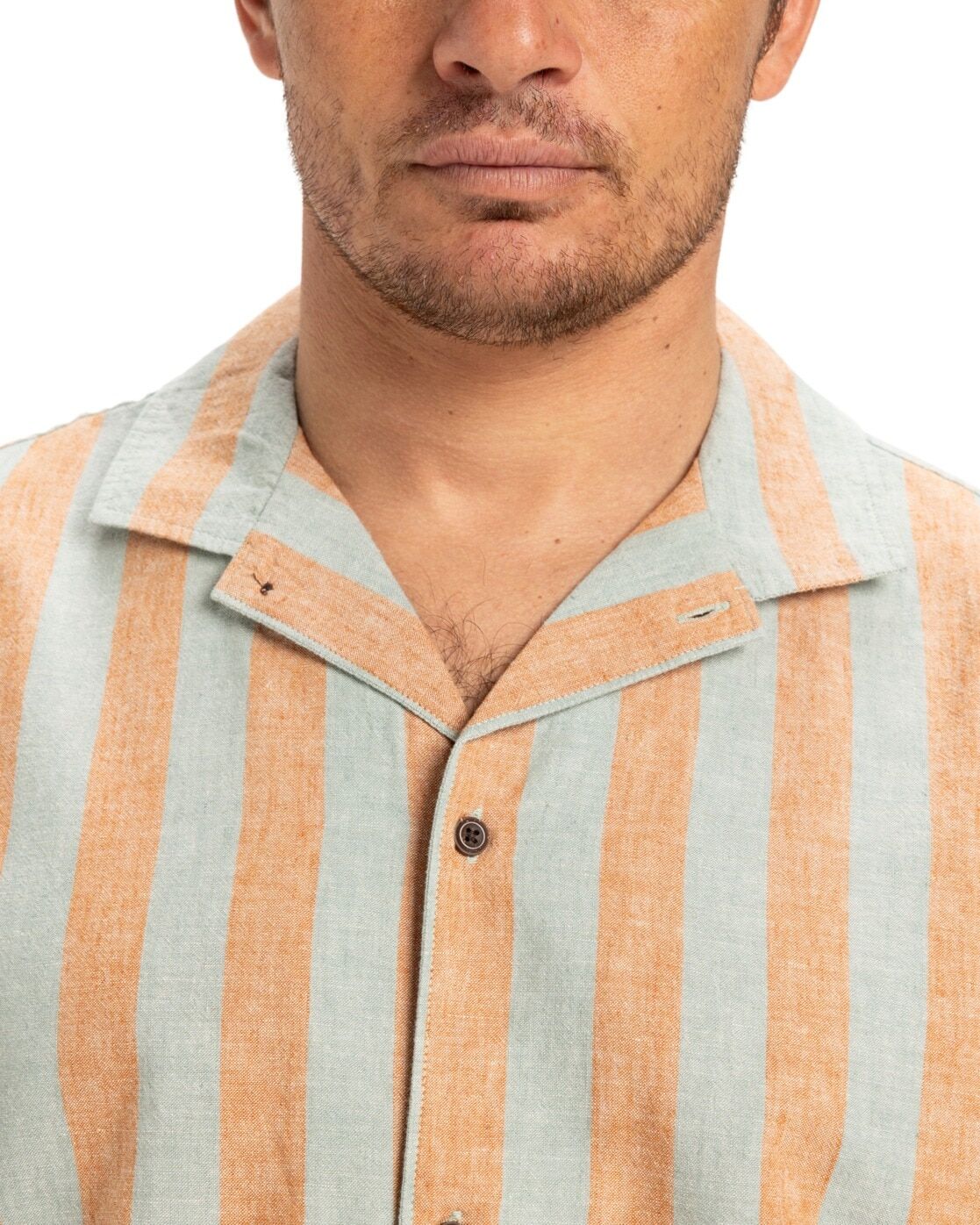 Funktionshemd QUIKSILVER "Sunset Song", Herren, Gr. XS, beige (bran sunset song), Obermaterial: 55% Baumwolle, 45% Hanf., Hemden Funktionshemd bran sunset song XS