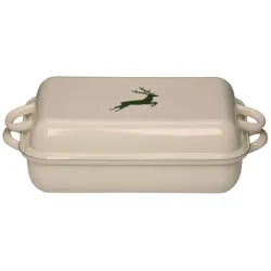 Riess Bratpfanne mit Deckel 37x26cm Hirsch Grün Emaille