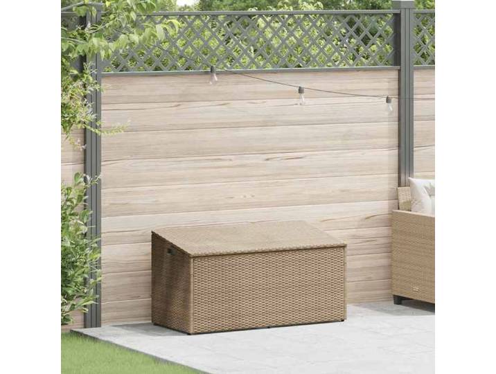 Beige Coffre de rangement de jardin - Pour terrasse - Coffre de Stockage - Beige 110x50x58 cm Résine tressée LH5840966