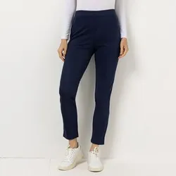 DENIM & CO. Jeggings Ziernaht Seitennahtschlitze knöchellang