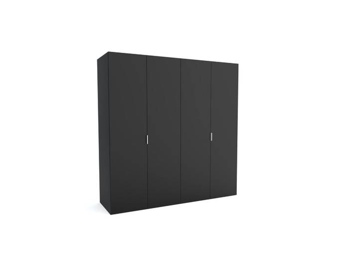 Furnlux Kleiderschrank MAT B Schwarz 150x60x205 cm, Holzwerkstoff, 150x205x60 cm, Schlafzimmer, Kleiderschränke