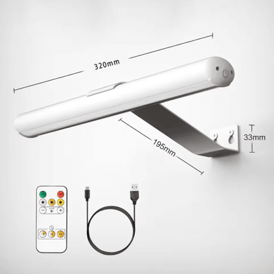 Inspire Picks Rechargeable Wireless Picture Wall Lamp Battery Operated Gallery Light With Remote Control ymbd02 white tricolor(3000 6500k)
