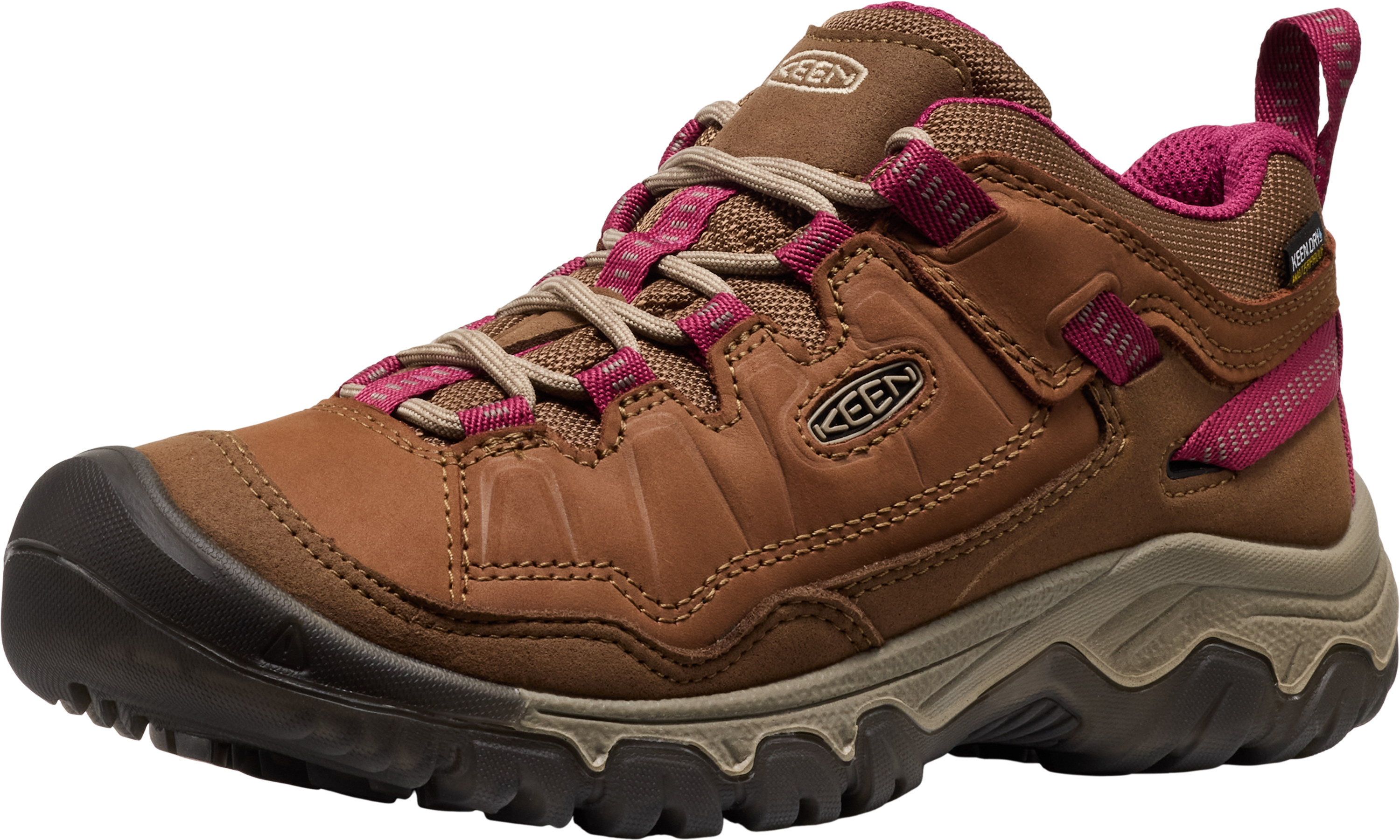 Wanderschuh KEEN "TARGHEE IV WP", Damen, Gr. 43, Synthetik, bison, beaujolais, Leder, Synthetik, Schuhe Wanderschuh, Outdoorschuh aus Premium Leder,wasserdicht und atmungsaktiv bison, beaujolais 43, Synthetik