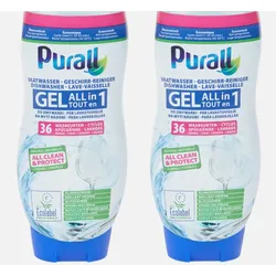 2 x 720 ml Purall Spülmaschinen-Gel All-in-1