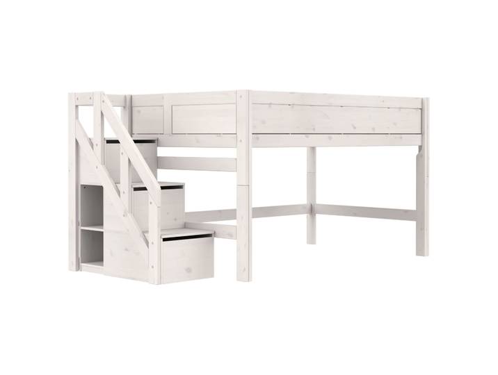 Halbhohes Bett mit Treppe 120x200cm