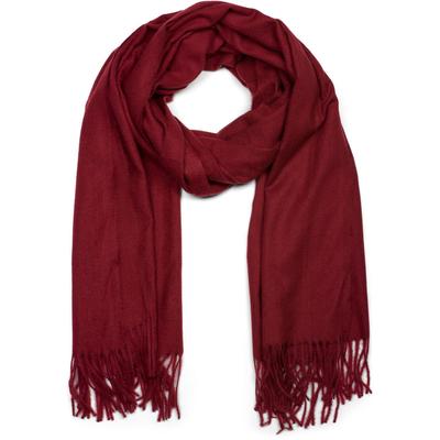 Schal STYLEBREAKER "Weicher Schal Uni mit Fransen", Damen, rot (bordeaux, rot), Obermaterial: 100% Viskose CV., Modisch, Modetücher Schal