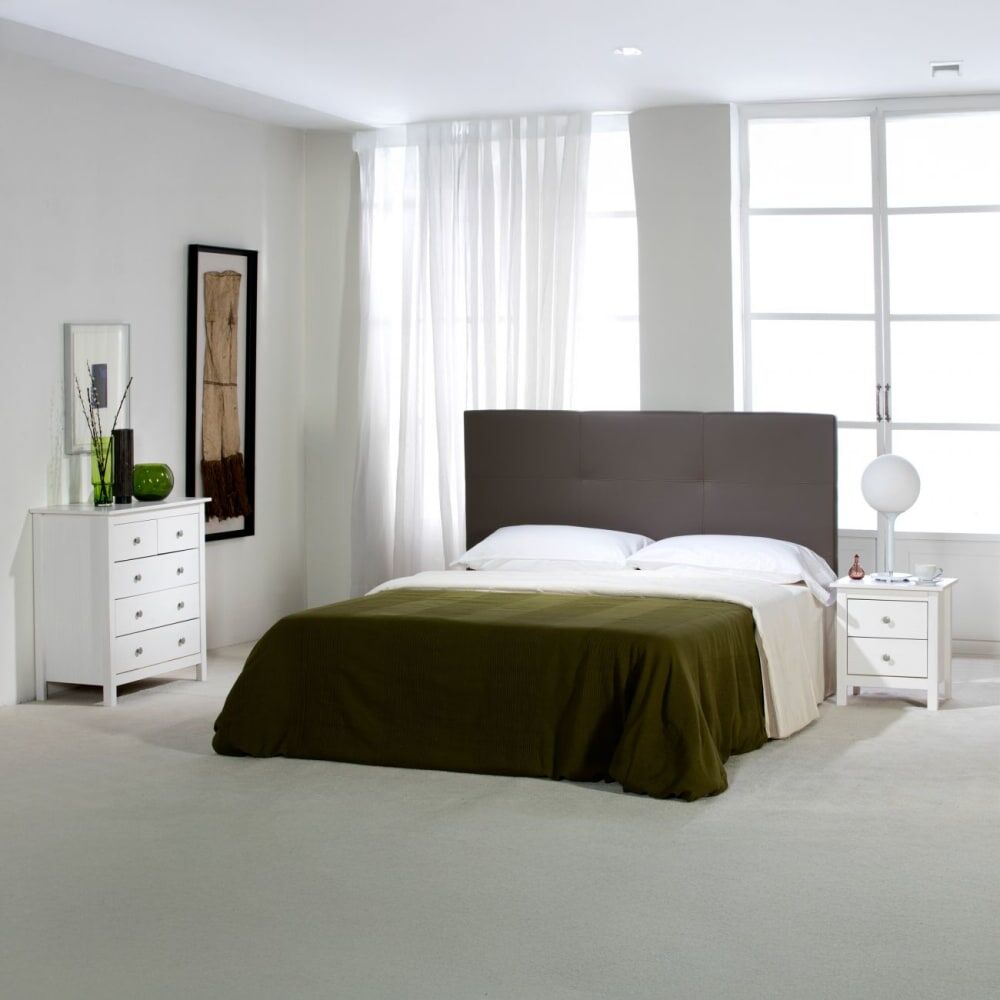 duehome Mesita de noche de 2 cajones y patas 46x49,5cm madera blanco