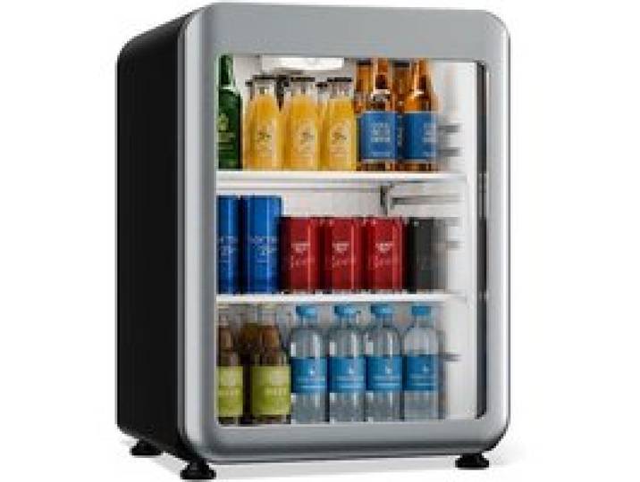Audrey Evo 64cm 65L Frigo à Boisson avec Porte Vitrée Argent
