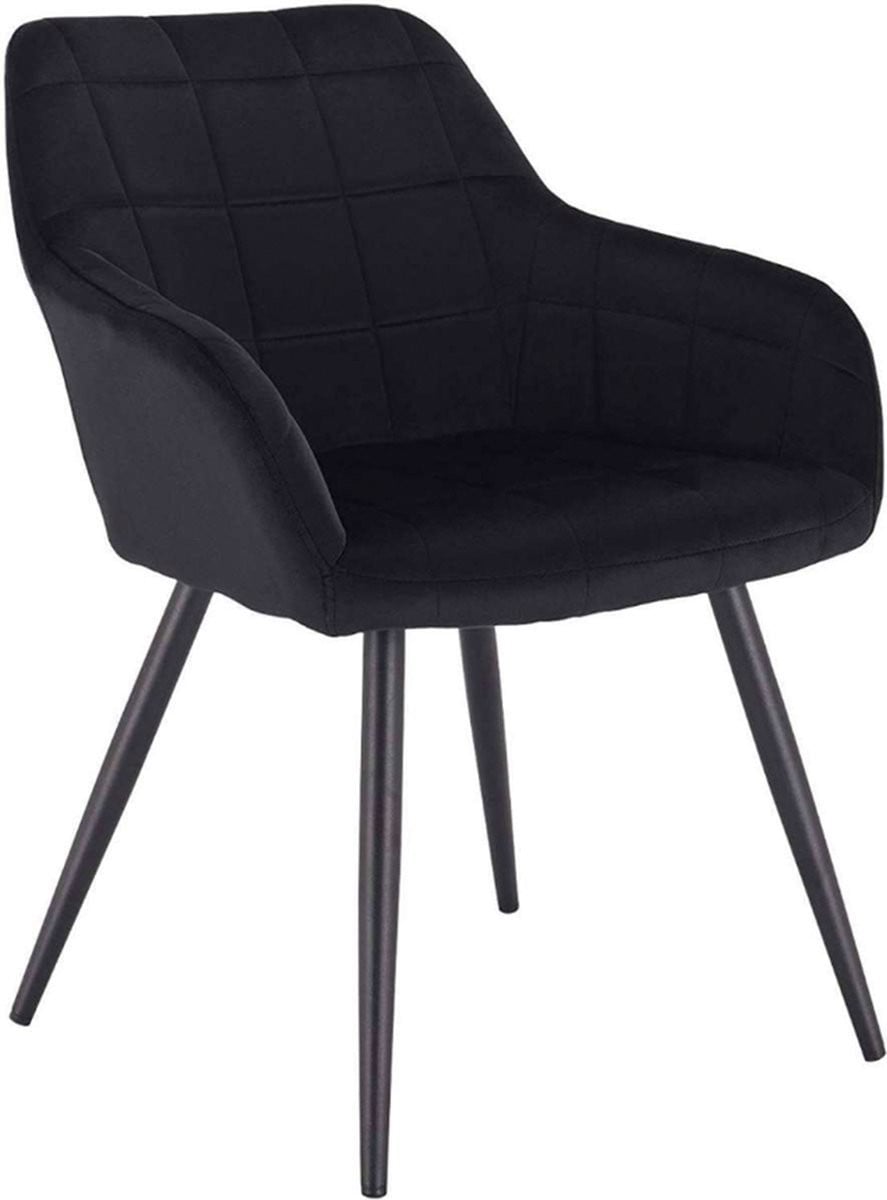 Eetkamerstoel Velvet Zwart met Armleuning