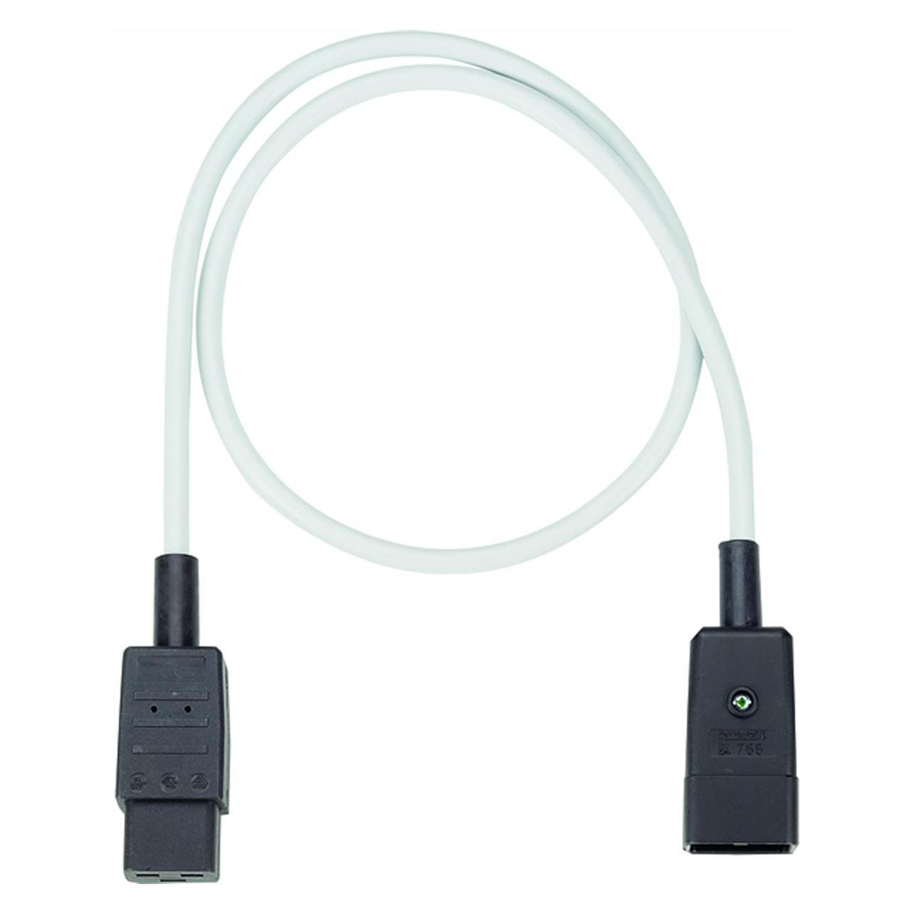 Bachmann extension cable H05VV-F3G1.5 grey CEE 7/7 earthing contact plug C19 0.5m (0.50 m, CEE 7/7) (356.910)