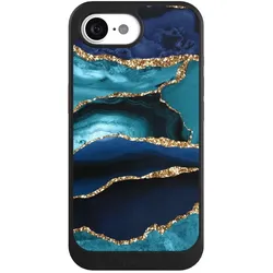 Nivocase Hülle für Apple iPhone 16e Handyhülle NIVOcore Case Schwarz Glitzer Look Marmor Trends (Apple iPhone 16e), Smartphone Hülle, Schwarz