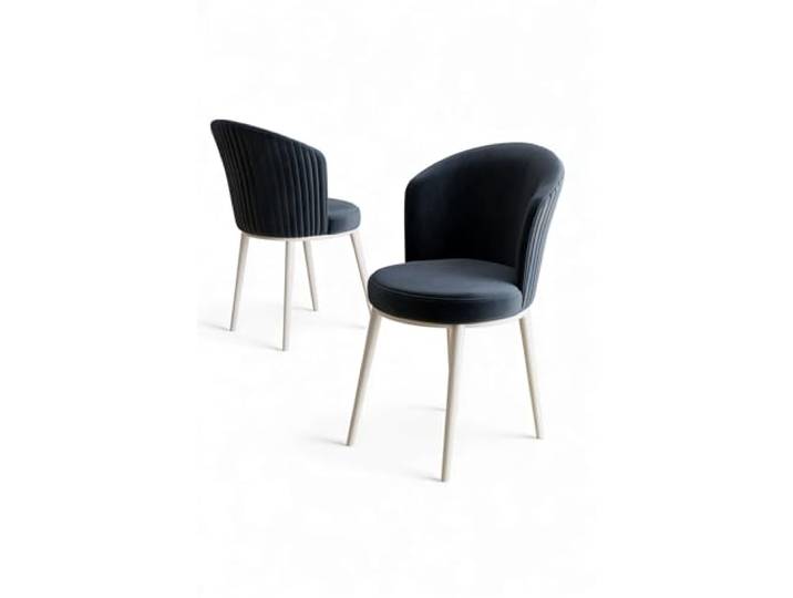 Modern Chair Set (4 Pieces), Anthracite & White, 45 x 87 x 41 cm 100% Metal Frame, Plywood Back, Babyface Fabric Stylish & Durable for Home & Hotel Use
