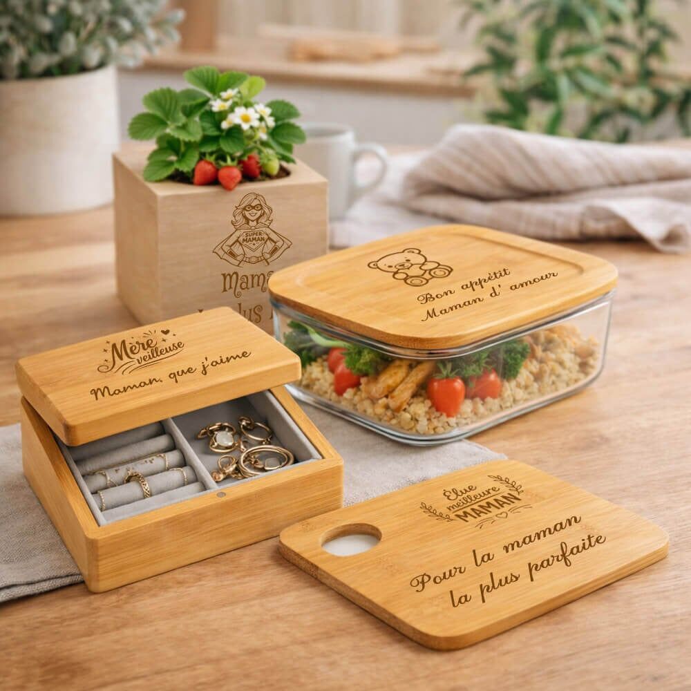 Ocadeau Cadeaux maman en bois personnalisés