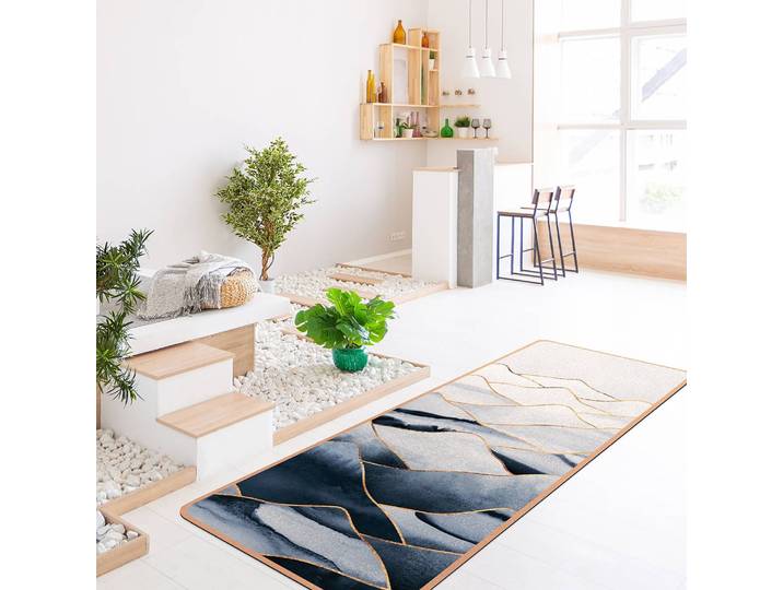 Läufer/Yogamatte Berge I 183 x 61cm Weiß