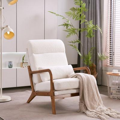 FCH High Back Solid Wood Armrest Backrest Leisure Chair Accent Chair