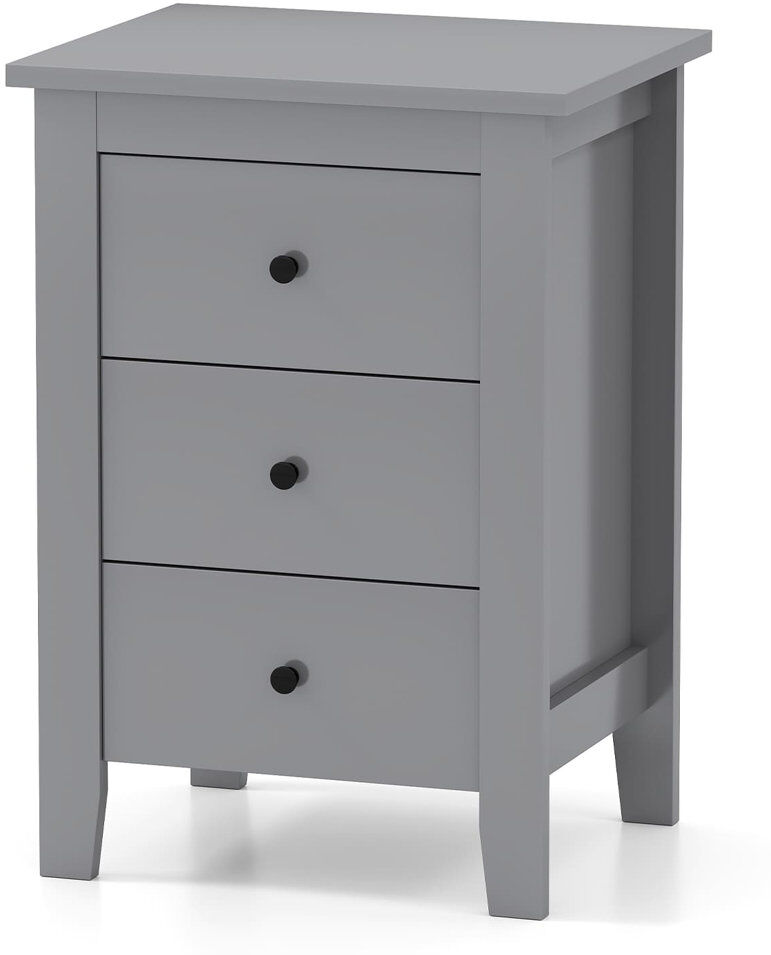 17 Stories 46 cm W Particle Board Bedside Table Gray 65cm H X 46cm W X 37cm D