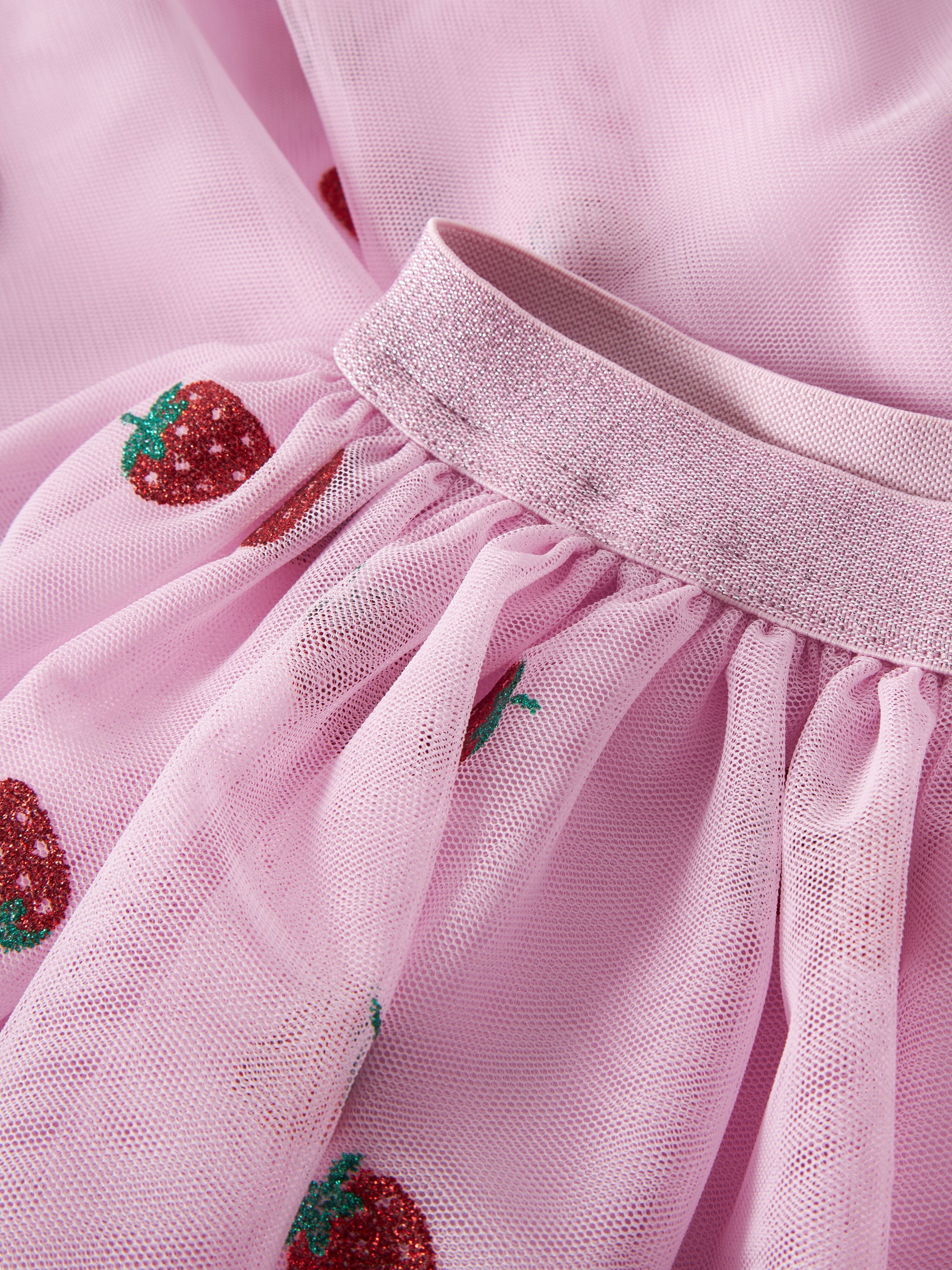 Minirock NAME IT "NMFVABOS SKIRT", Mädchen, Gr. 122, pirouette aop:stawberries, Tüll, Obermaterial: 100% Polyester, bedruckt, mini, Röcke Minirock, Kunstfaser pirouette aop:stawberries 122