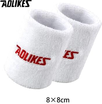 Uplifted Finds AOLIKES Terry Cloth Sports Wrist Bands For Sweat Absorption 8cm White
