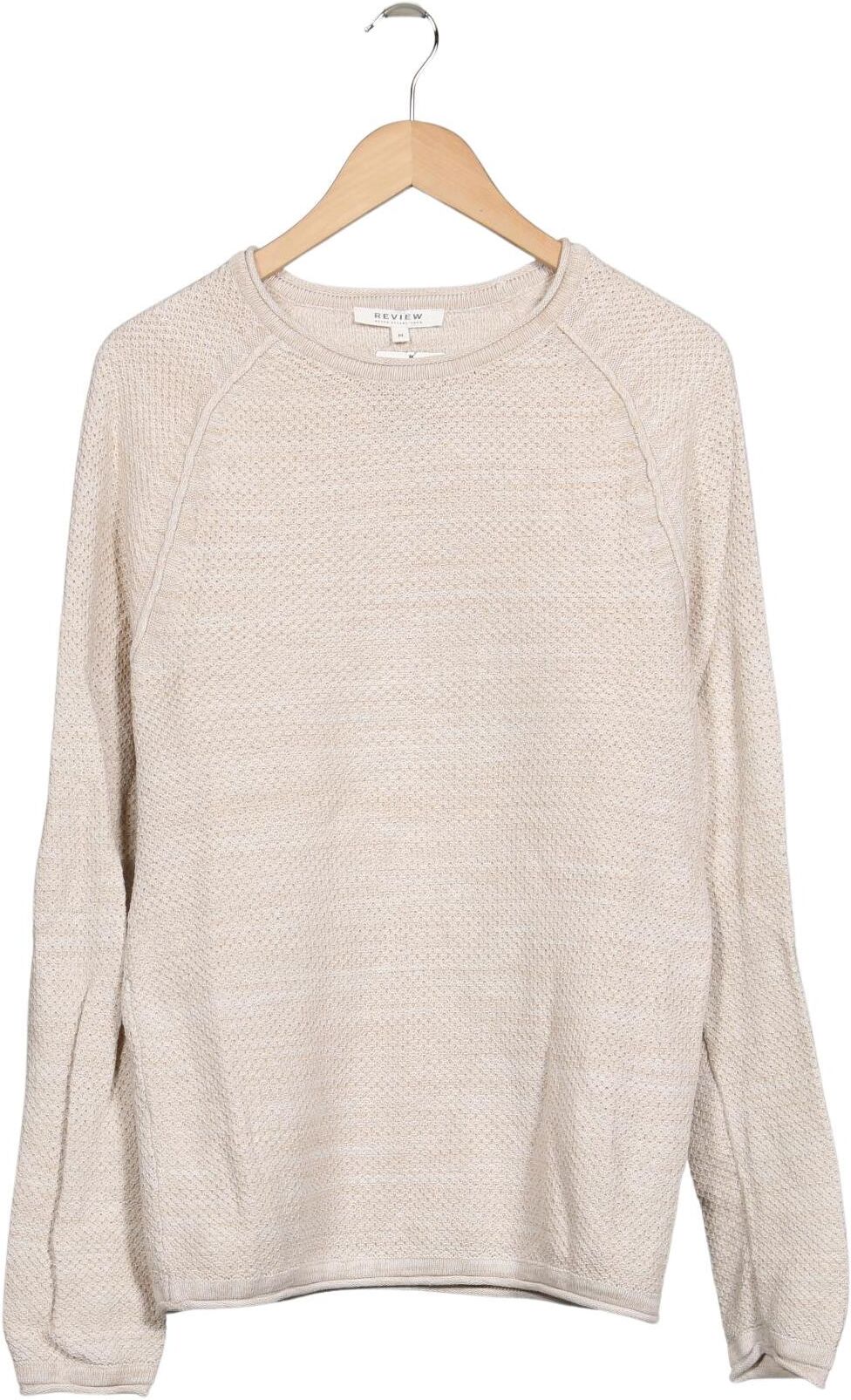 Review Herren Pullover, Beige, Gr. M, Baumwolle - Second Hand