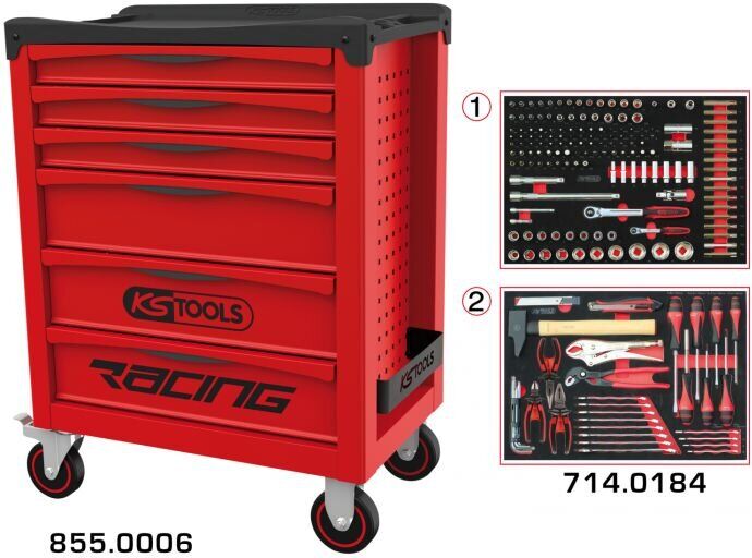 Servante Ks Tools Racing 6 Tiroirs 184 Outils