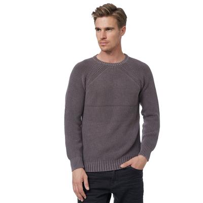 Strickpullover RUSTY NEAL, Herren, Gr. XXL, grau (stein), 50% Polyacryl, 50% Baumwolle, unifarben, normal, Rundhals, Pullover Strickpullover, im einfarbigen Design