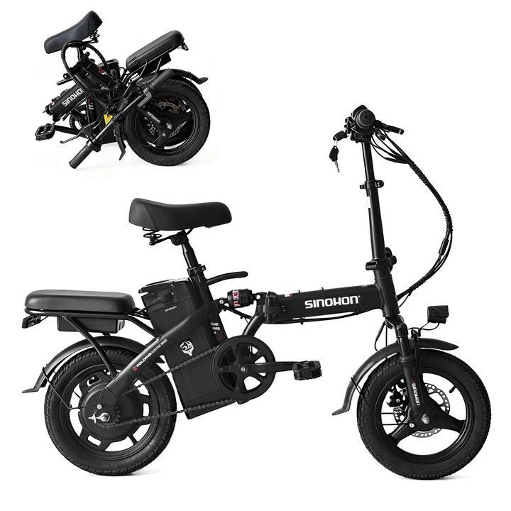 SINOHON M3 Klappbares Elektrofahrrad E-bikes 250W Motor 36V 10.4Ah Akku 25km/h 14 Zoll Reifen - 50km Reichweite im PAS-Modus