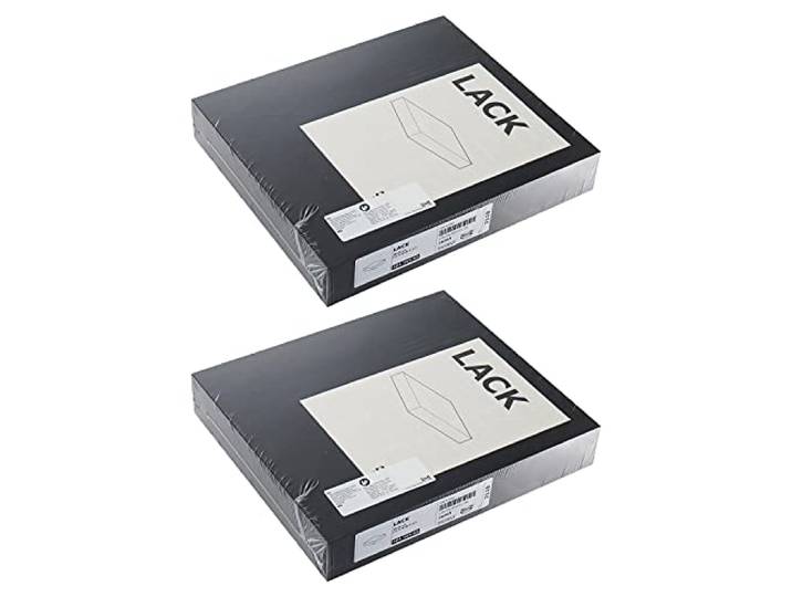 Ikea Lack Lot de 2 petites étagères murales flottantes Noir/marron 30 x 26 cm