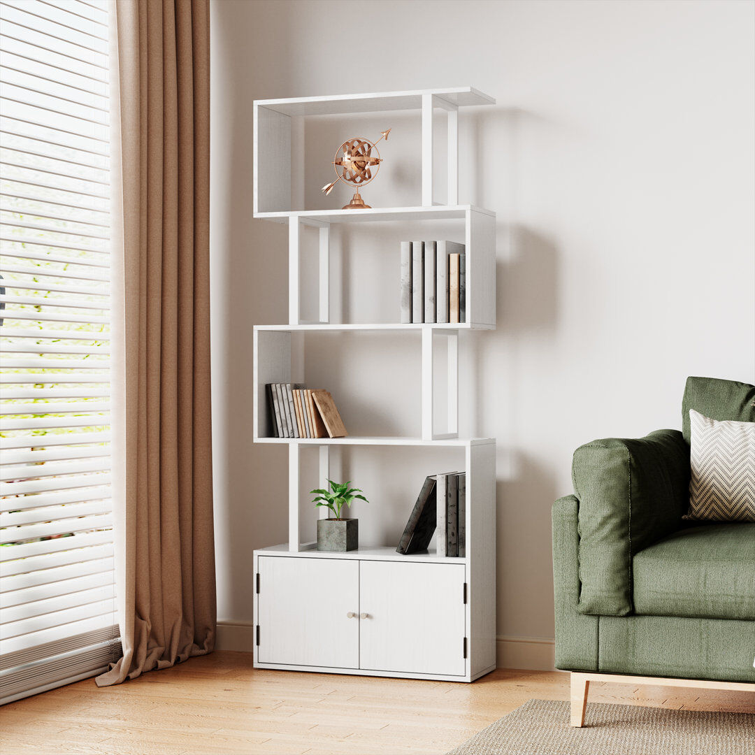 Borough Wharf Urbain 174.5cm H x 70cm W Geometric Bookcase White