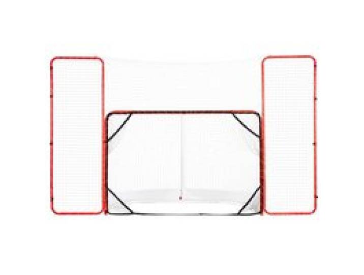 VEVOR Hockeytor Streethockeynetz mit Rücklaufsperre und Zielen, Straßenhockey-Tor Hockeynetz, 310 x 183 cm Pro Hockey-Trainingstor-Set, tragbares Indoor-Outdoor-Hockeytor mit Netz, weiß/rot, Training