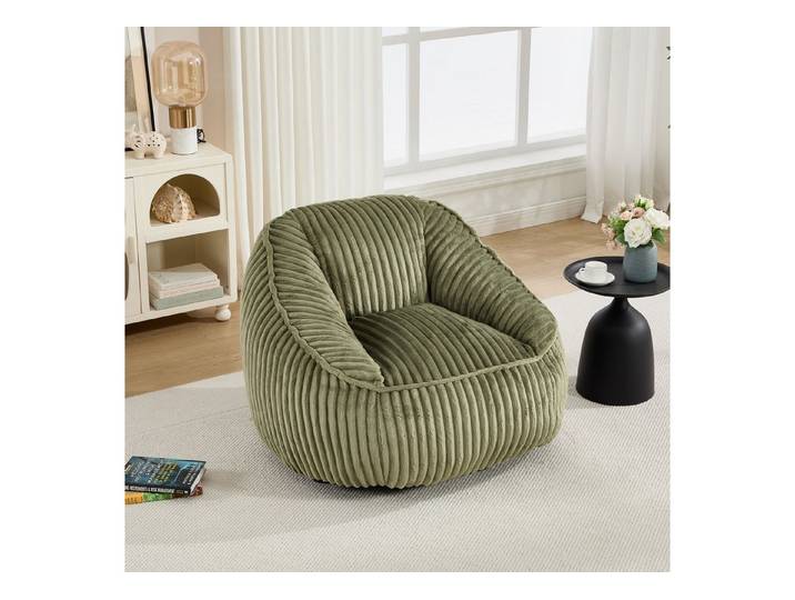 Odikalo Sitzsack Loungesofa Stuhl Memory-Schaumstofffüllung gestreifter Blasen-Plüsch (flauschig gemütlich gemütlicher Sofa für Wohnzimmer Wohnungen und Schlafsäle)