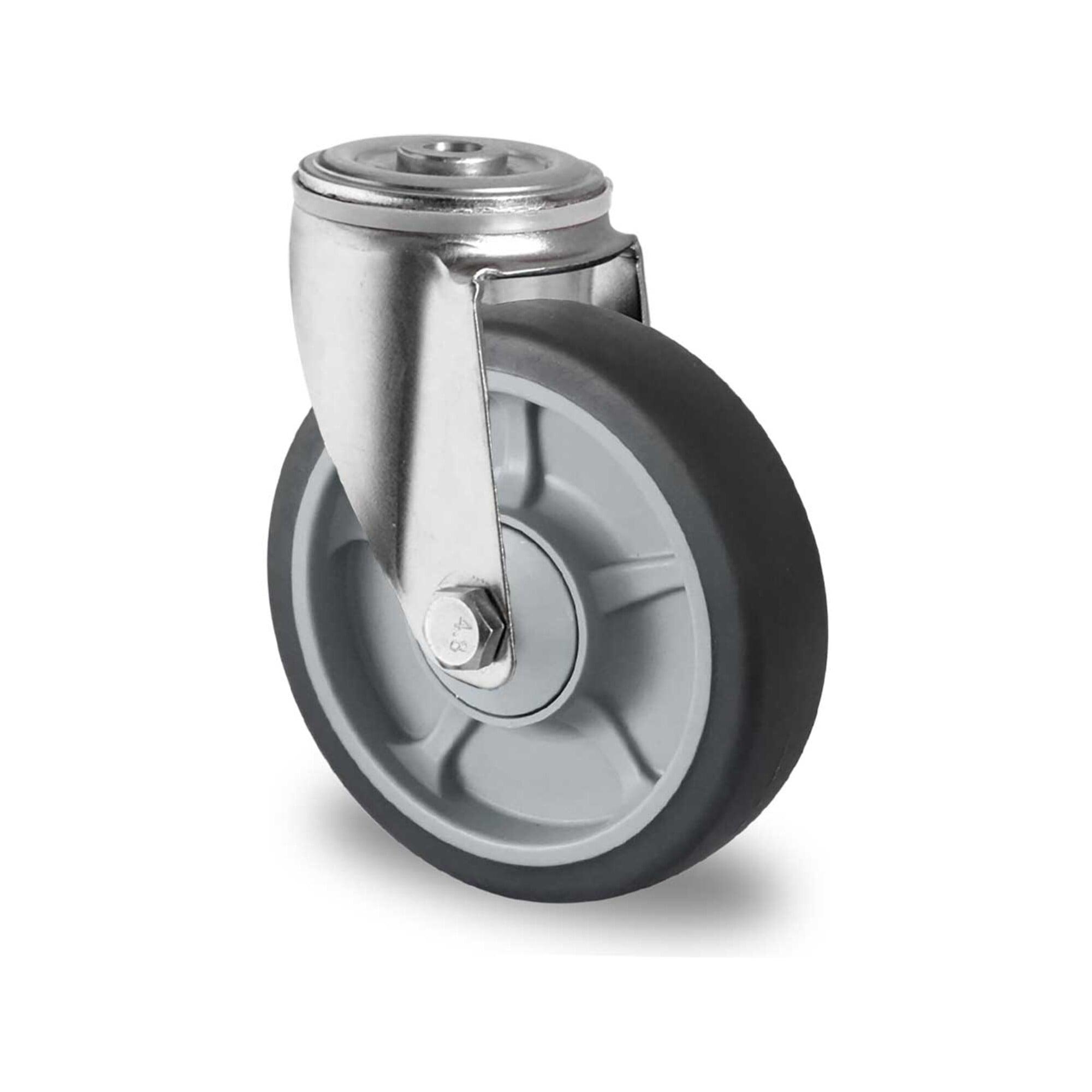 CASCOO Rückenlochlenkrolle ø 125 mm Serie P2G2 Kugellager (HBH85W0125P2G2B32)