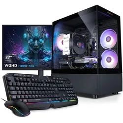 Kiebel Invader XS V (2000 GB, 32 GB, AMD Ryzen 7 5700X, GeForce RTX 5060), PC, Schwarz