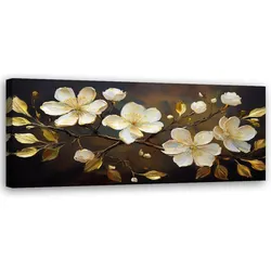 WANDBILD weiße blumen auf einem zweig