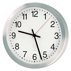 Peweta, Wanduhr, Funkwanduhr silber 30,0 cm Aluminium, matt (30 cm)