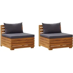 vidaXL 2-Sitzer-Gartensofa mit Kissen Massivholz Akazie