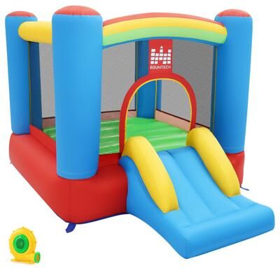 Costway Rainbow Castle Inflatable Bounce House 370W Blower Included